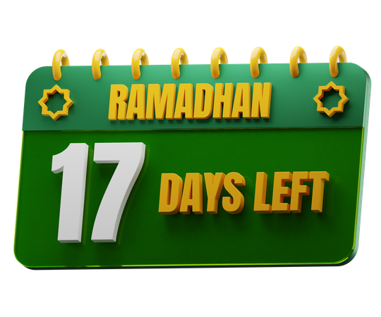 Il reste 17 jours avant le Ramadan  3D Icon