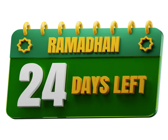 Il reste 24 jours avant le Ramadan  3D Icon