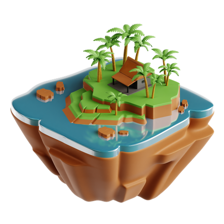 Île  3D Icon