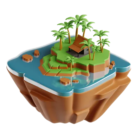 Île  3D Icon