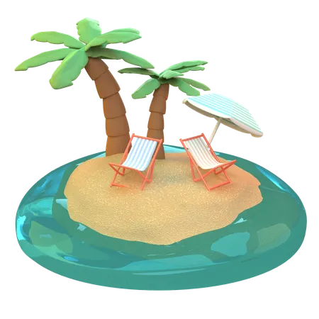 Île  3D Icon