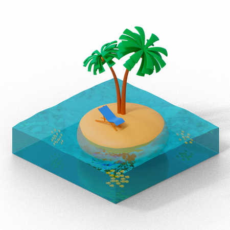 Île  3D Icon