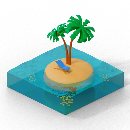 Île  3D Icon