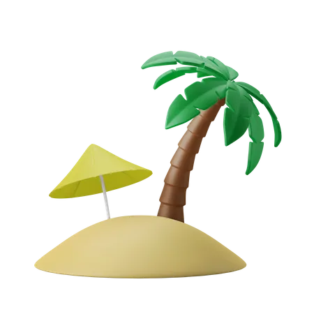 Île de plage  3D Icon