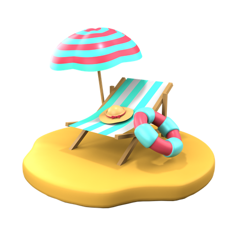 Île d'été  3D Icon