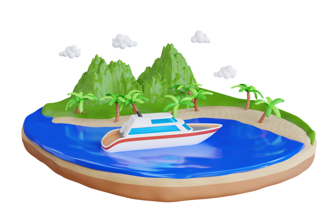 Île tropicale  3D Icon