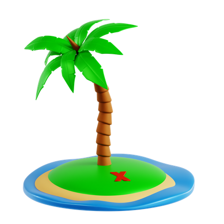 Île tropicale  3D Icon