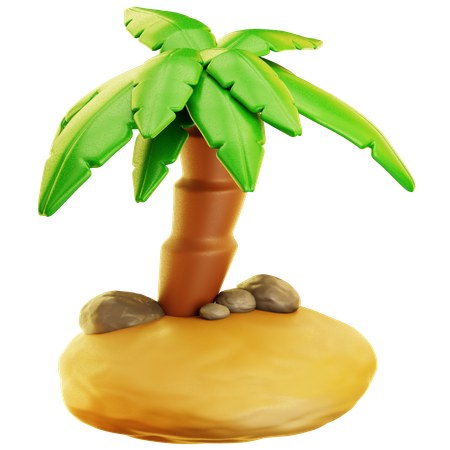 Île tropicale  3D Icon