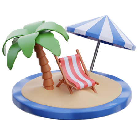 Île tropicale  3D Icon