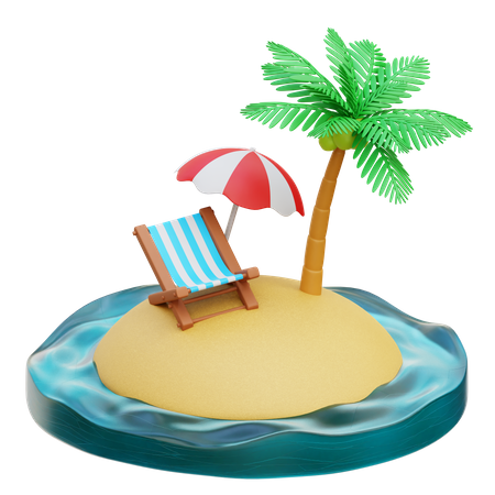 Île tropicale  3D Icon