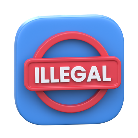 Ilegal  3D Icon