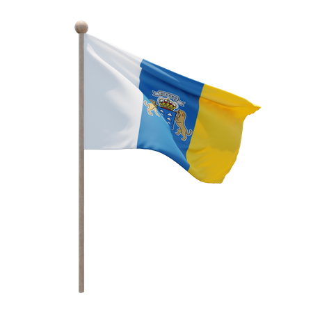 Mât de drapeau des îles Canaries  3D Flag