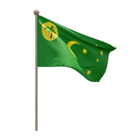 Mât de drapeau des îles Cocos Keeling  3D Icon