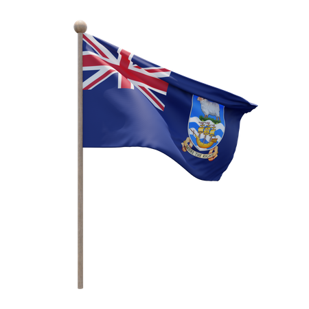 Mât de drapeau des îles Falkland  3D Flag