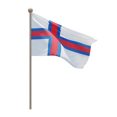 Mât de drapeau des îles Féroé  3D Flag