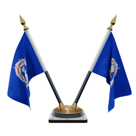 Porte-drapeau à double bureau des îles Mariannes du Nord  3D Flag