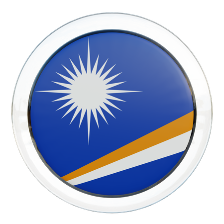 Drapeau rond des Îles Marshall  3D Icon