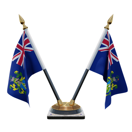 Porte-drapeau à double bureau des îles Pitcairn  3D Flag