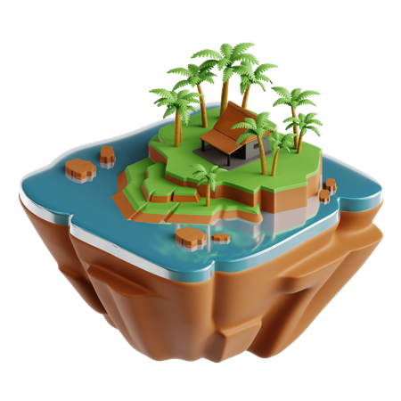 Ilha  3D Icon