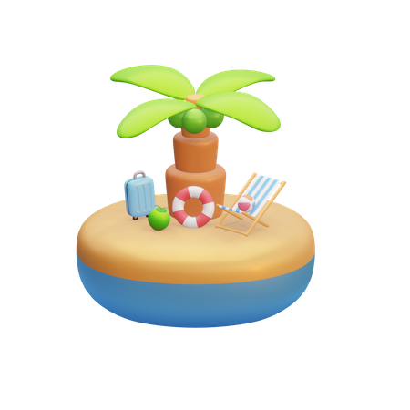 Ilha  3D Illustration