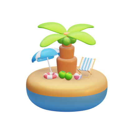 Ilha  3D Illustration