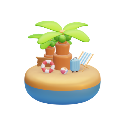 Ilha  3D Illustration