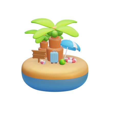 Ilha  3D Illustration