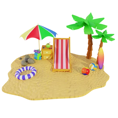 Ilha  3D Illustration