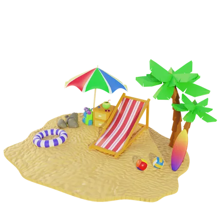 Ilha  3D Illustration