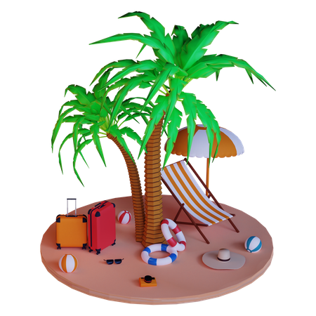 Ilha  3D Illustration