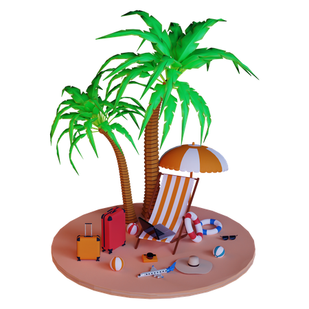 Ilha  3D Illustration