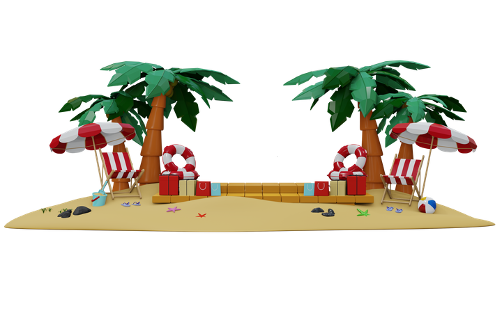 Ilha  3D Illustration