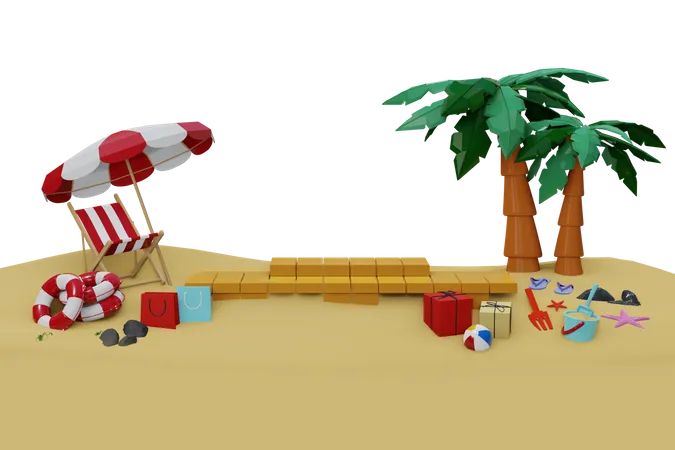 Ilha  3D Illustration