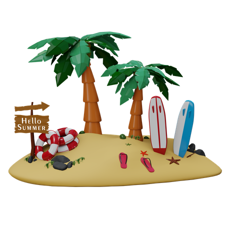 Ilha  3D Illustration