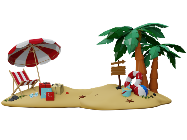 Ilha  3D Illustration