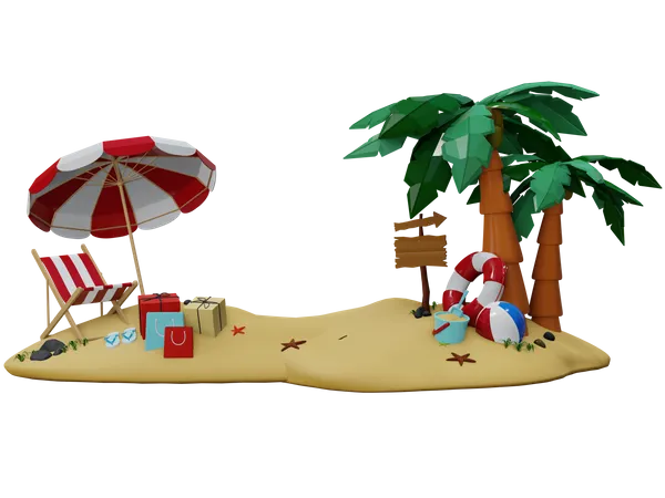 Ilha  3D Illustration