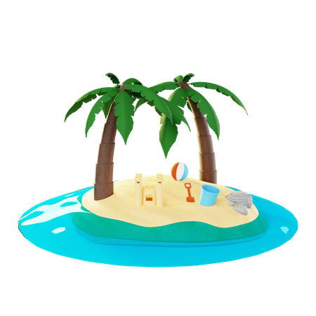 Ilha  3D Illustration
