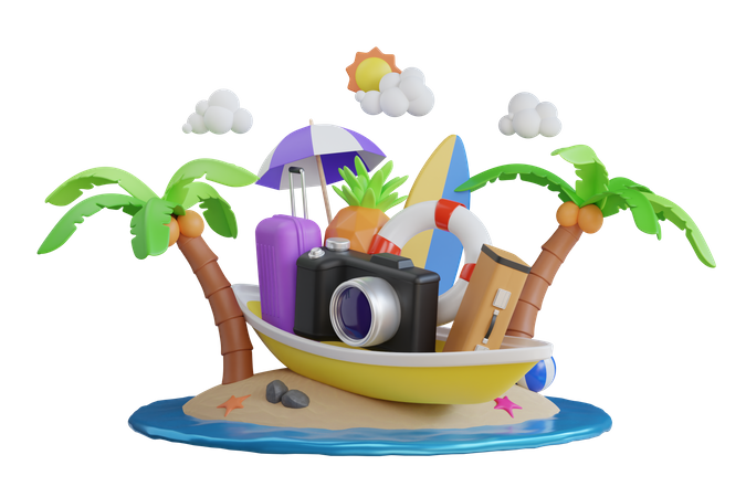 Ilha  3D Illustration