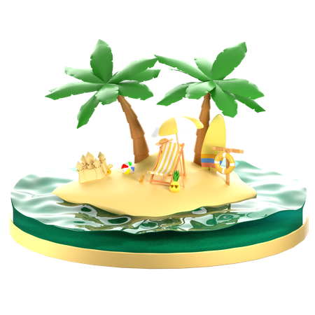 Ilha  3D Icon