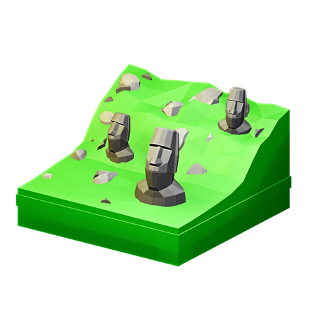 Ilha da Páscoa  3D Icon