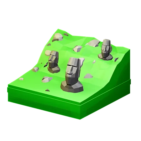 Ilha da Páscoa  3D Icon