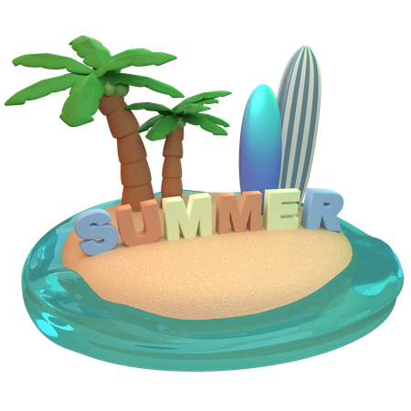 Ilha de verão  3D Icon