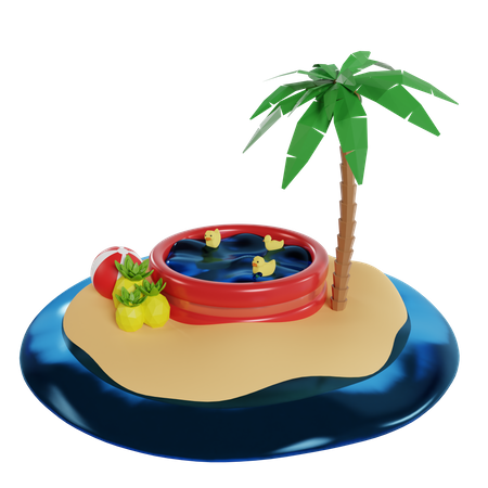 Ilha de verão  3D Icon