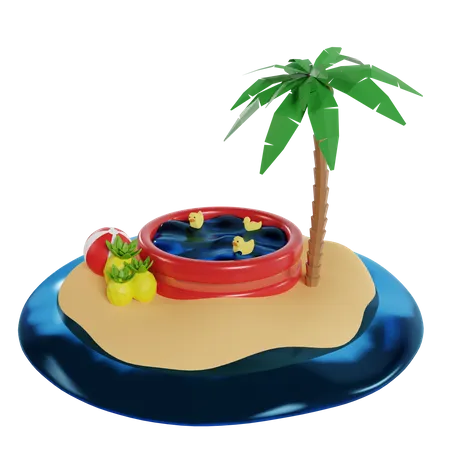 Ilha de verão  3D Icon