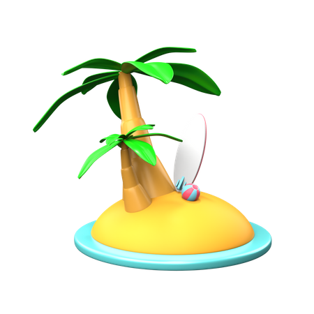 Ilha de verão  3D Icon