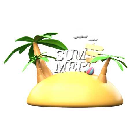 Ilha de verão  3D Icon