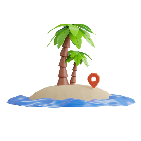 Ilha deserta  3D Icon