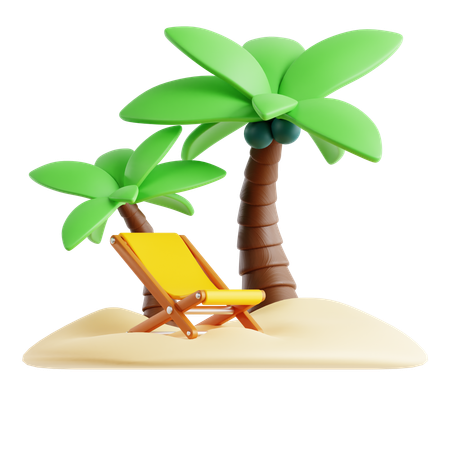 Ilha de praia  3D Icon