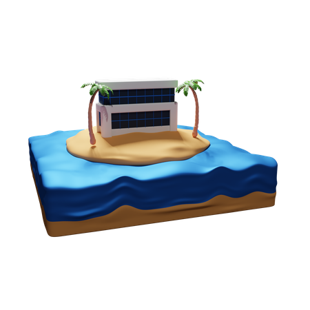 Resort na ilha  3D Icon