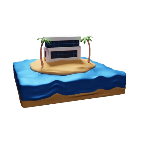 Resort na ilha  3D Icon